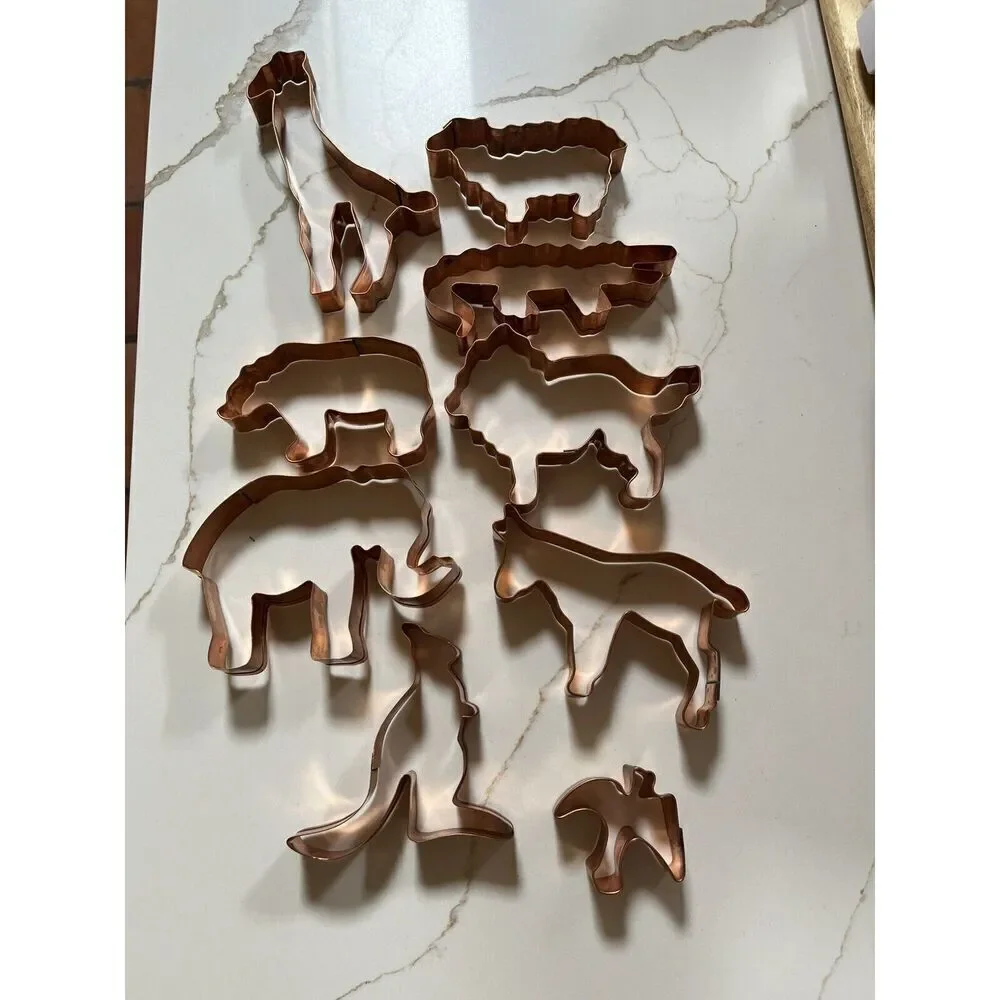 Lot Of 9 Martha Stewart by Mail Noah's Ark Copper Cookie Cutter Kit Set